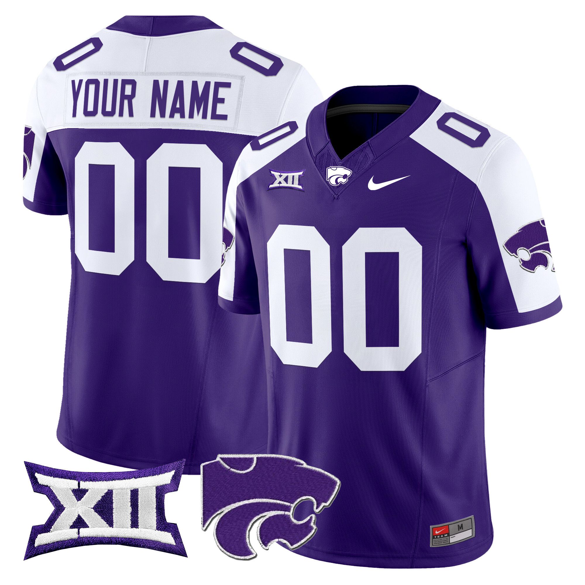 Men Kansas State Wildcats Purple Nike 2024 Vapor Limited Custom NCAA Jersey->customized ncaa jersey->Custom Jersey
